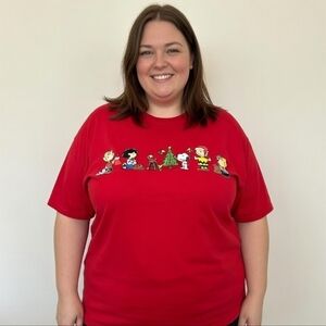 Peanuts Charlie Brown Vintage Holiday Christmas Short Sleeve T-Shirt Unisex 2XL